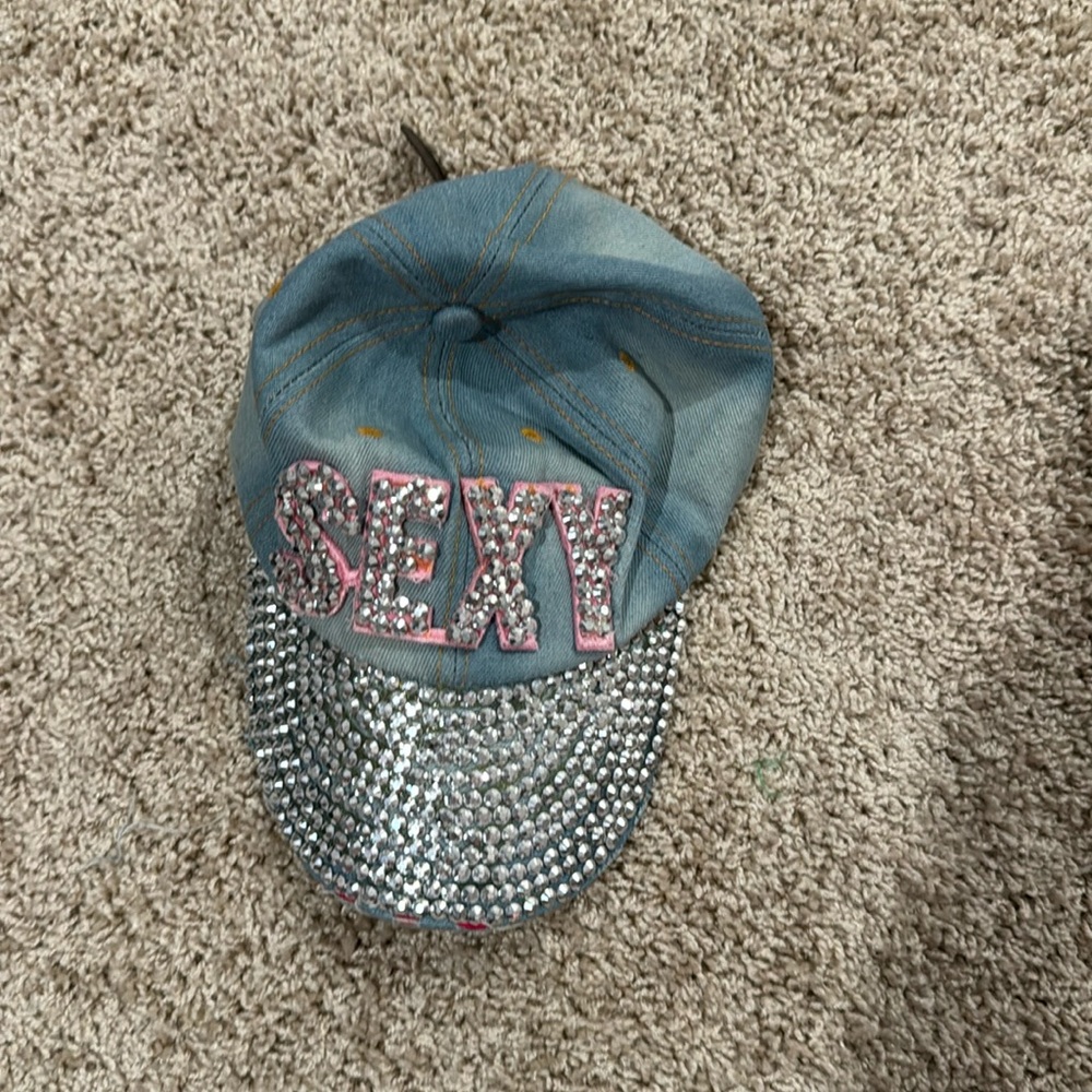 Bling jean baseball cap